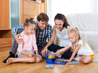 Fototapeta premium Family play at lotto game