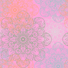 Fototapeta na wymiar Seamless pattern. Decorative floral pattern in beautiful colors. Vector illustration