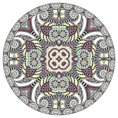 decorative design of circle dish template, round geometric patte