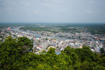 View of coastal village