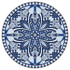 decorative design of circle dish template, round geometric patte