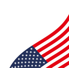Obraz premium White Background USA Flag