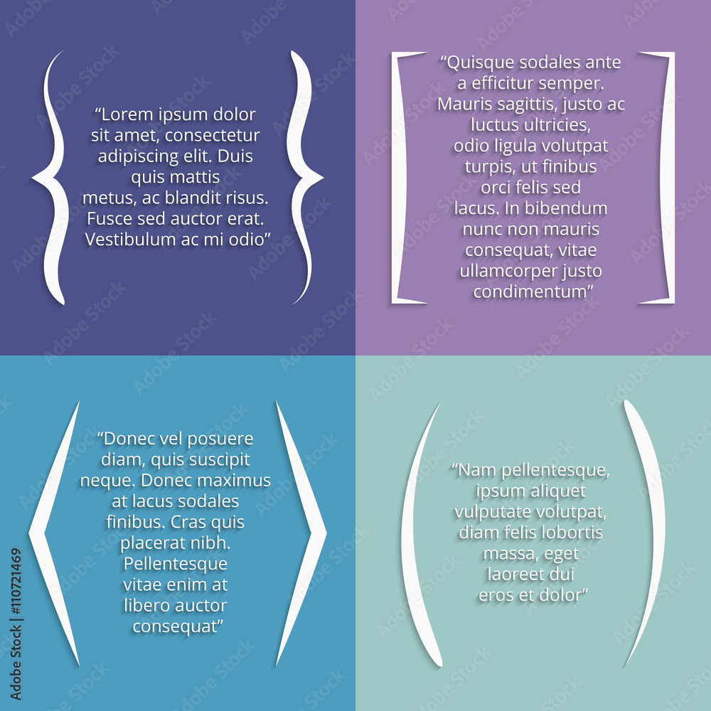 Poster vector abstract background with quote in brackets. bracket set for quote note and comment, rounded a
