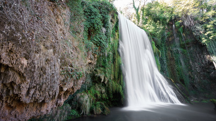 Long exposure of waterfall at Monasterio de Piedra, Spain