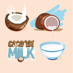 oconut milk - vector