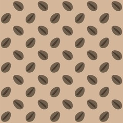 Coffee beans seamless pattern vector. Background with coffee beans.  Coffee grains seamless pattern.