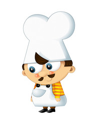 Cartoon kitchen chef - isolated - illustration for children