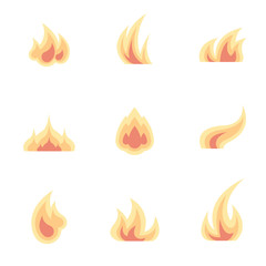 Set of fire icons