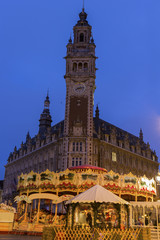 Fototapeta na wymiar Lille in France during Christmas