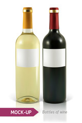 bottles of white and red wine