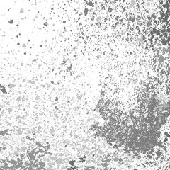 Vector silver paint splash, splatter, and blob shiny on white background. Glowing spray stains abstract background, vector illustration.