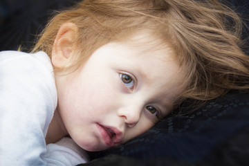 Sick little girl in a bed © agephotography