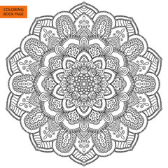 Black Mandala for Coloring Book