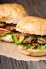 Vegan homemade Swiss chard burgers