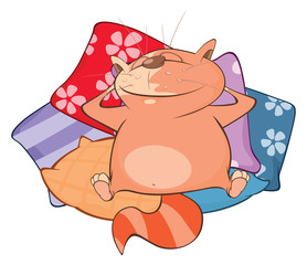 Illustration of a Cute Cat. Cartoon Character