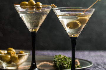 Two glasses of Dry Martini