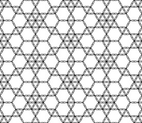 Fototapeta premium Vector modern seamless sacred geometry pattern, black and white abstract geometric background, subtle pillow print, monochrome retro texture, hipster fashion design