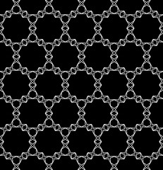 Fototapeta premium Vector modern seamless geometry pattern, black and white abstract geometric background, subtle pillow print, monochrome retro texture, hipster fashion design