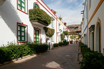 A street scene in Puerto de Mogan Gran Canaria