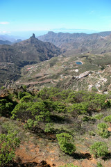 Fototapeta na wymiar A scenic view of the mountains and valleys in Gran Canaria