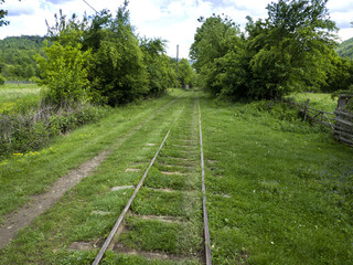 Fototapeta na wymiar ols abandoned railway tracks 