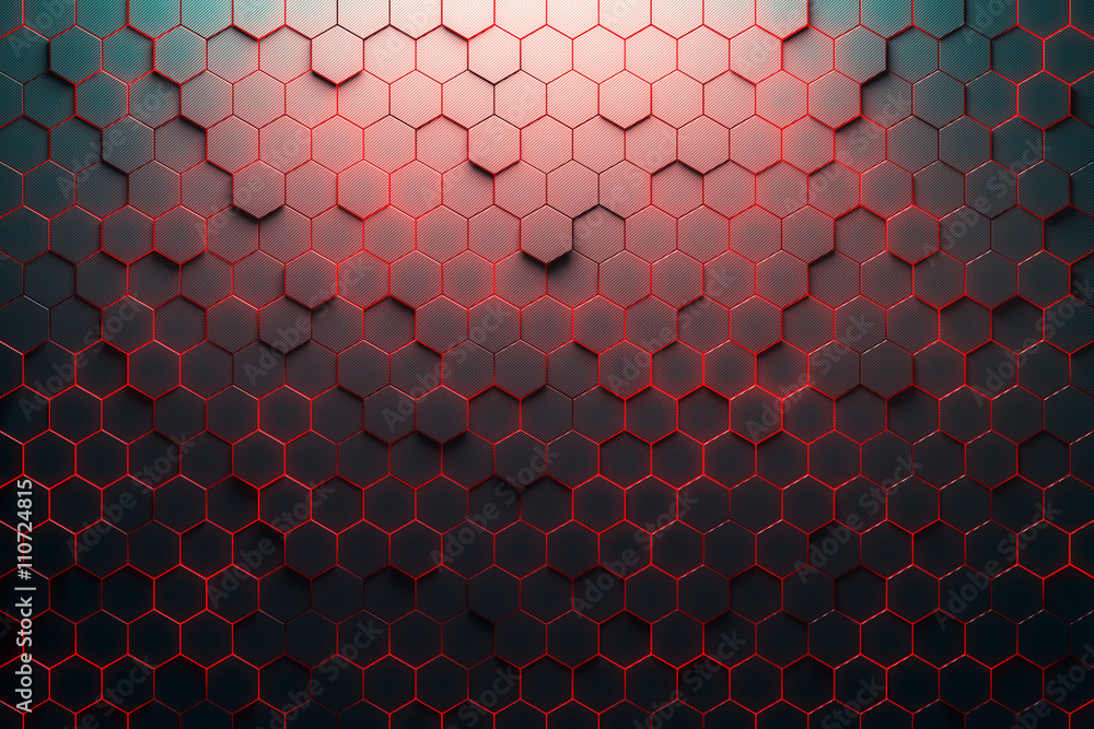 Canvas Prints red honeycomb pattern