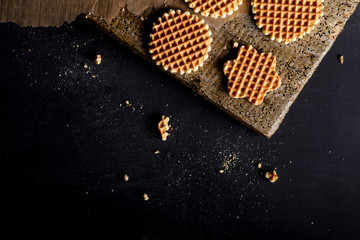 Home made waffles on the old wood