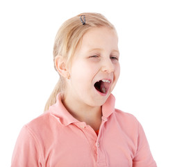Obraz na płótnie Canvas young girl yawning