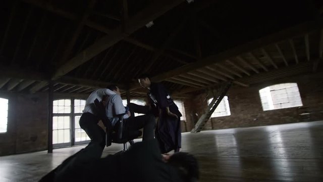 Handsome special agent character escapes interrogation by Asian criminal gang