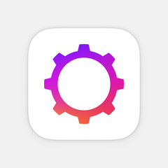 Gear or cog App icon template. Mobile application icon. Vector colorful photo icon