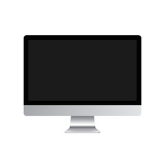 Computer screen, monitor, display. Front view. isolated on white background. Vector illustration