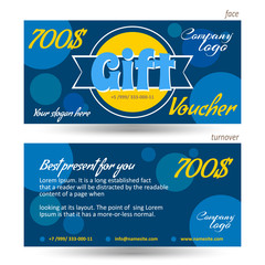 Naklejka premium Discount voucher template blue background 