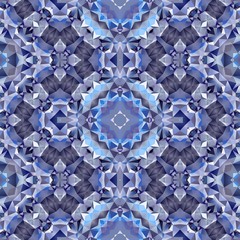 blue kaleidoscope mosaic seamless pattern texture background