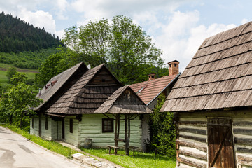 Fototapeta na wymiar Exterior views of the village Cernova near Ruzomberok