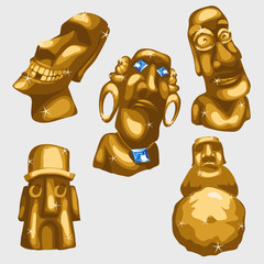 Maya sculptures from gold with sapphires