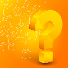 Question mark on yellow