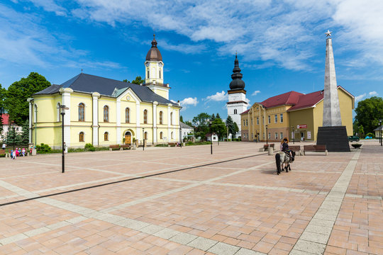 View of the center of the village Partizanska Lupca in Slovakia