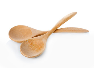 Wooden spoon isolated on white background