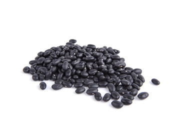 The close-up of black soybeans