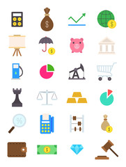 Economy vector icons set