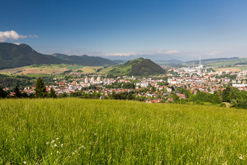Fototapeta na wymiar Overlook of the city of Ruzomberok in Slovakia