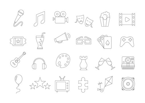 Entertainment vector icons set