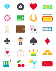 Games of chance vector icons set