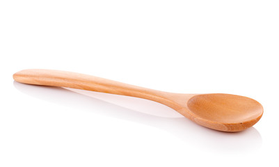wood spoon on white background