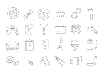 Mechanic vector icons set