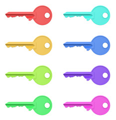 Colorful Keys Series Isolated