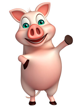 pointing Pig cartoon character