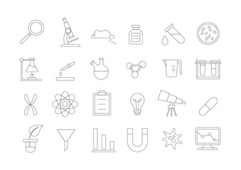 Research vector icons set