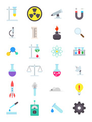 Science vector icons set