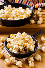 Homemade caramel popcorn